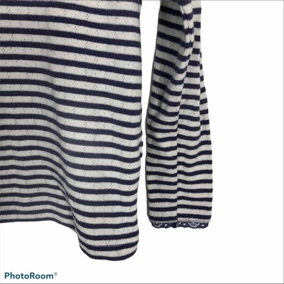 Mini Boden Purple White Striped Long Sleeve Sz 6 - Picture 2 of 6